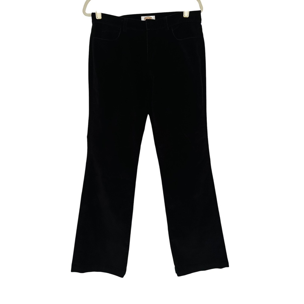 Talbots Petites Black Velvet Stretch Pants Womens 6 Straight Leg 5-Pocket Vtg